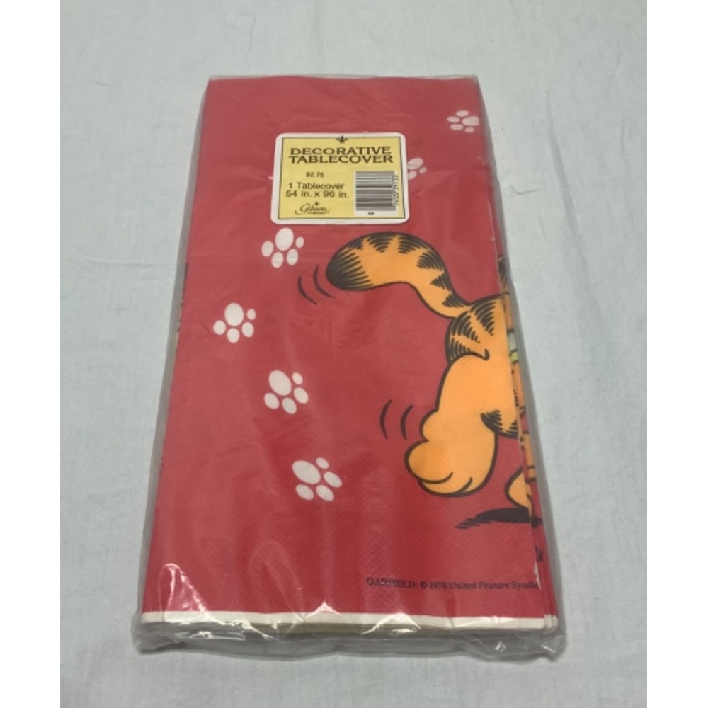 Vintage Garfield Tablecover Decorative Red Paper 1978 Comic Cat New sealed